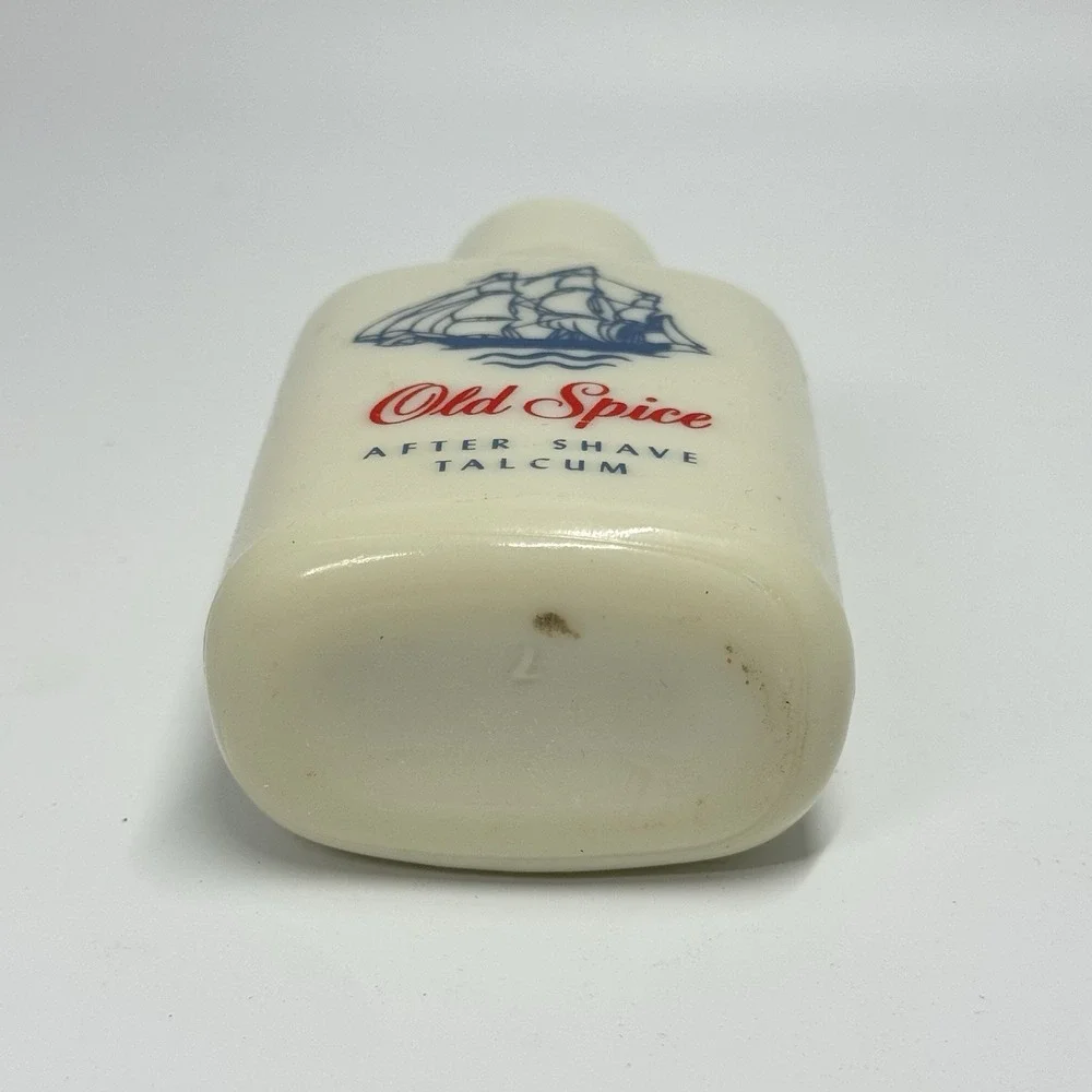 Vintage Old Spice After Shave Talcum Shulton 1⅜ oz Milk Glass 5.5 oz